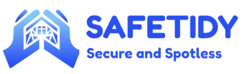 Safetidy company logo representing cleaning and security services in the UK.